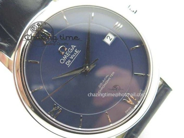 0701 De Ville MK 1:1 Best Edition SS Blue Dial On Black Leather Strap A Lightweight 8258
